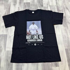 ✅ Mens M Black Graphic T-Shirt Kendrick Lamar Not Like Us Unisex Casual Comfort